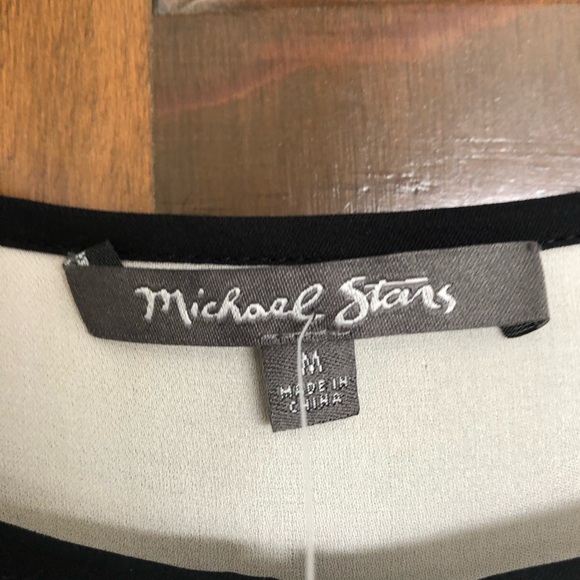 Michael Stars Silk Cream and Black Blouse - Picture 2 of 6